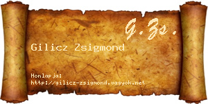 Gilicz Zsigmond névjegykártya
